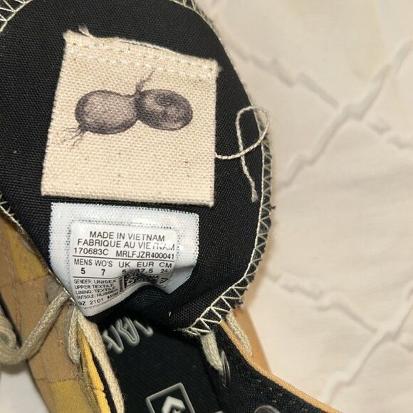 Converse Orange and Beige Chuck 70 High Top Plaid Sneakers (Size 5,Women’s 7) - Picture 10 of 11